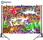 DePhoto граффити хип-хоп тема стены бесшовные виниловые фотографии фон для фотостудии Prop PGT124