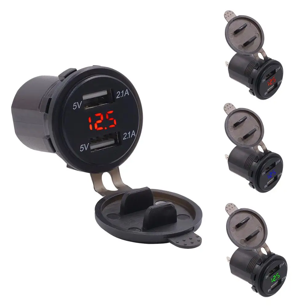 Зарядное устройство с двумя USB-разъемами светодиодный адаптер питания для