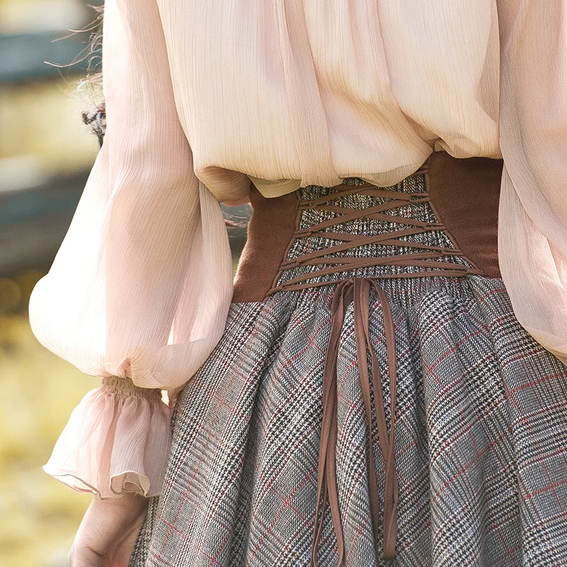 Бесплатная доставка 2022 Boshow Новая мода весна осень винтажные шерстяные длинные