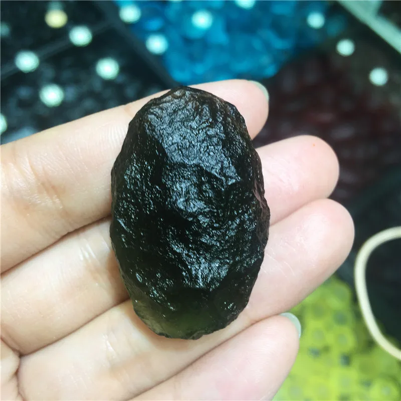 

Glass Beads Rough Moldavite Czech Meteorite Impact Crystal Energy Stone 1pcs