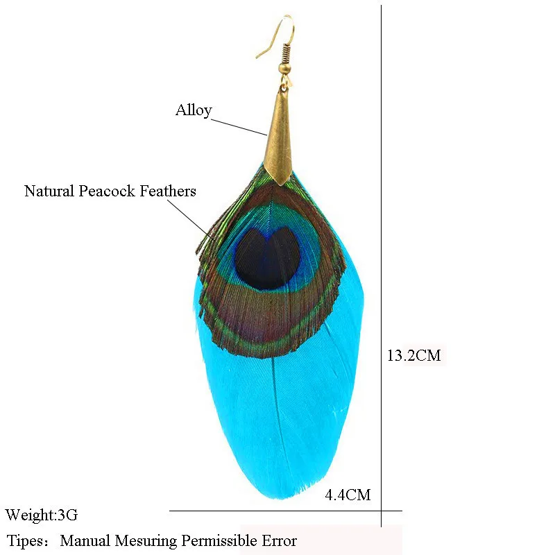 Женские серьги с синими перьями в этническом стиле|feather earrings for women|blue feather earringsfeather