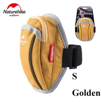 Golden S NatureHike Водонепроницаемая нейлоновая универсальная Беговая сумка для телефона спортивный чехол на руку для мужчин сумки для женщин портативная спортивная сумка NH15Y007-B - Цвет: Golden S