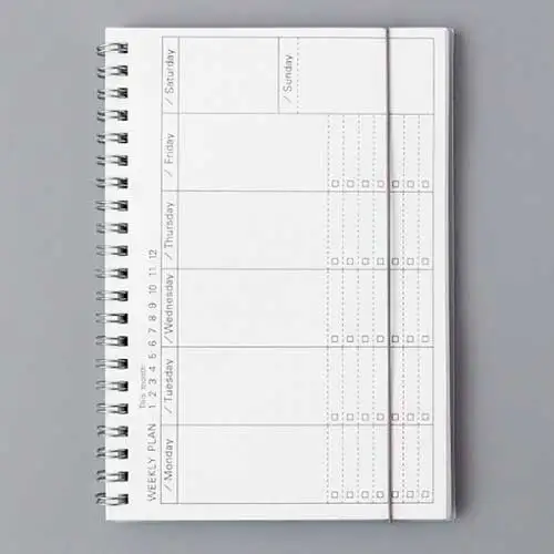 Weekly plan Записные книжки повесток планировщик дневник Еженедельный Органайзер, скрепленный спиралью либрета А5 записные книжки ежемесячный крафт-бумага расписание Filofax - Цвет: Weekly plan