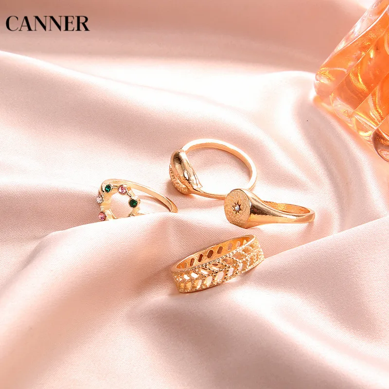 Автоклав 4 шт./компл. Красочные Стразы в виде ракушки кольцо для женщин богемном