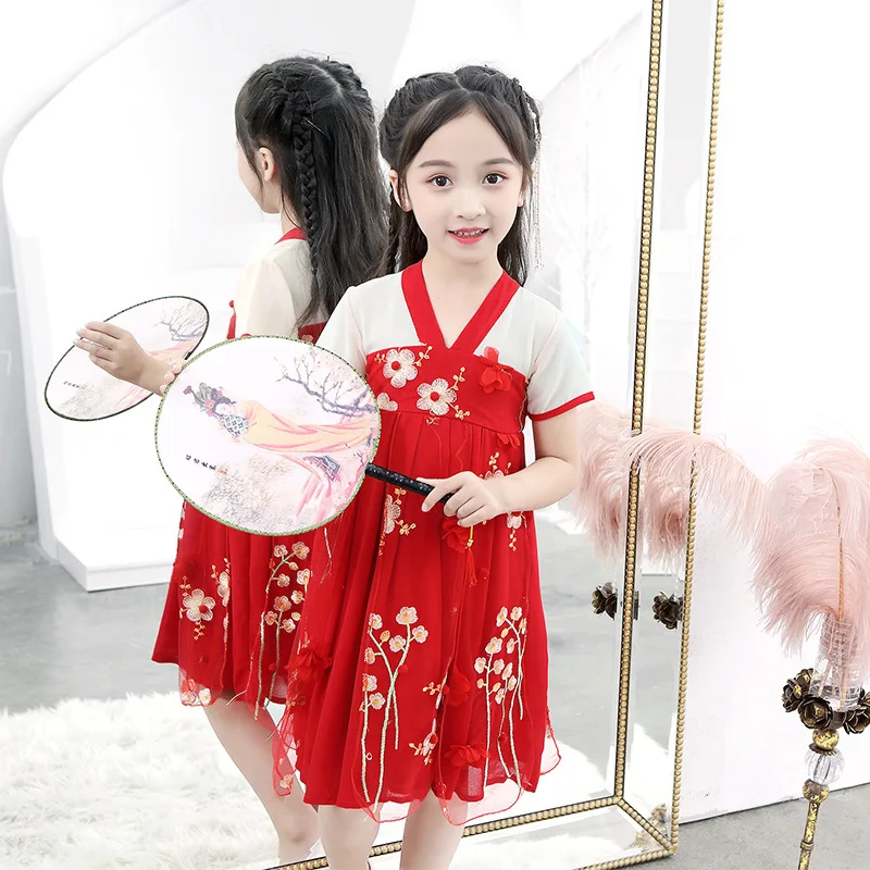 

Fairy Hanfu Dress Clothing Ancient Chinese Costume Kids Child Folk Dance Performance Chinese Traditional Dress For Girls SL1079