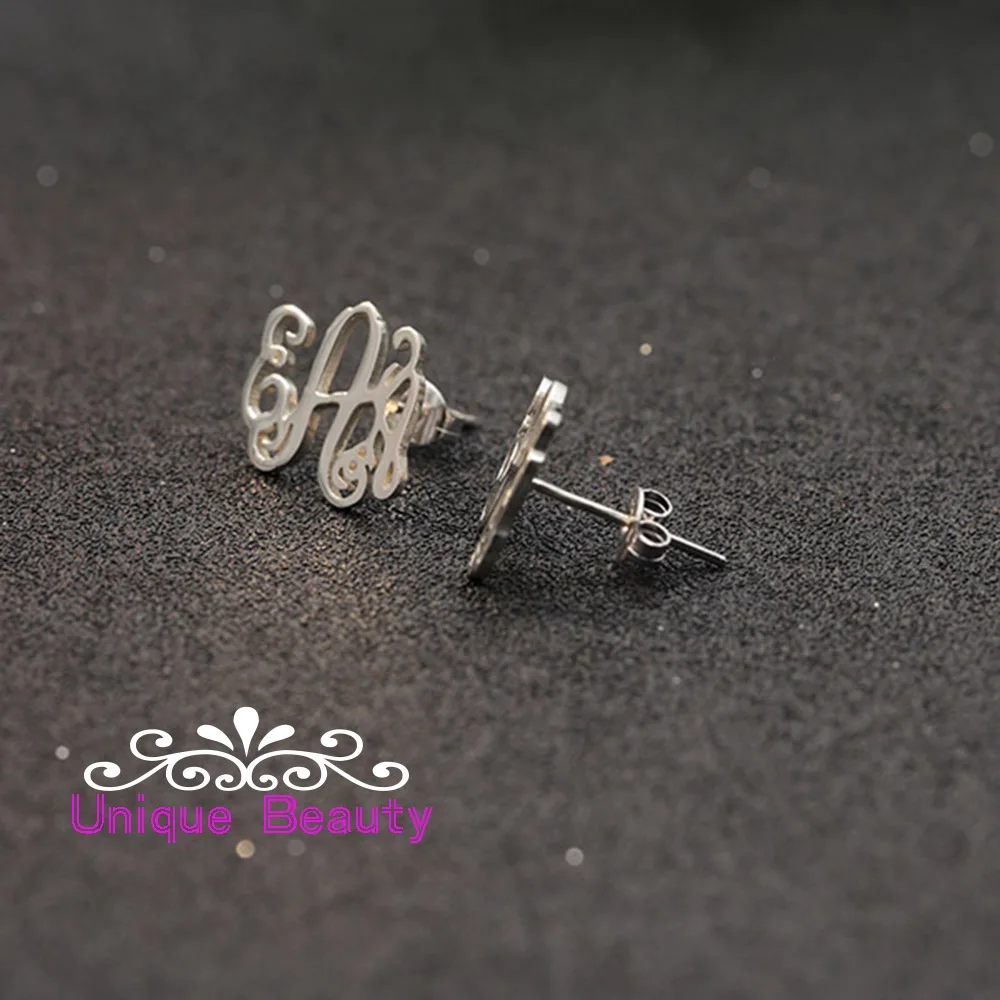 Personalized Monogram 3 Initals Earrings for Women 925 Solid Silver Letters Handmade Earring Anniversary Gift Friends | Украшения и