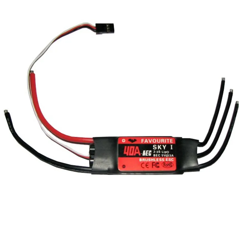 Favourite FVT Sky Series 40A 2-3S бесщеточный ESC с 5V 3A BEC для радиоуправляемого самолета | Игрушки