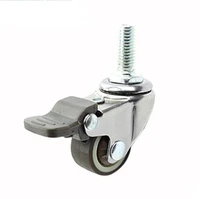 4pcs wheel d25mm m6 1inch mute universal wheel with brake display cabinets castersloading 20kg