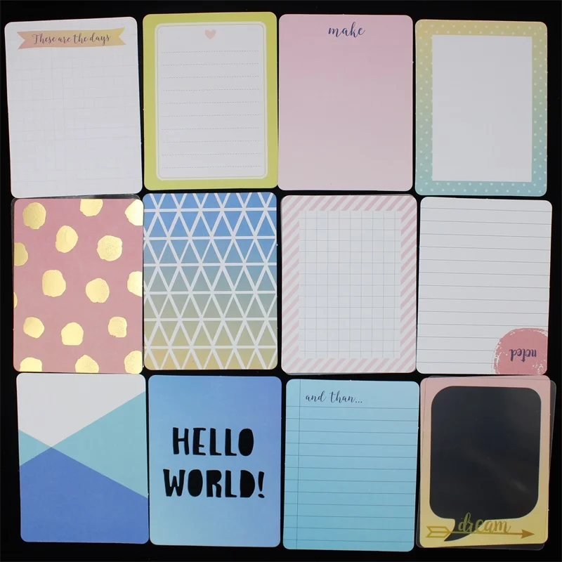 ZFPARTY 3*4 дюйма двухсторонняя печатная Hello World бумажные карманные карты для скрапбукинга DIY проектов/фотоальбома/открыток рукоделия