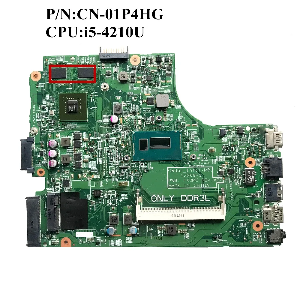 SZWXZY отлично подходит для материнской платы ноутбука DELL 15 3542 с I5 4210U DDR3L CN 01P4HG 1P4HG 13269