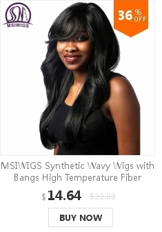 MSI Wigs 26 дюймов длинные волнистые парики Черный цвет натуральные волосы парик мягкий синтетический парик для черных женщин термостойкий
