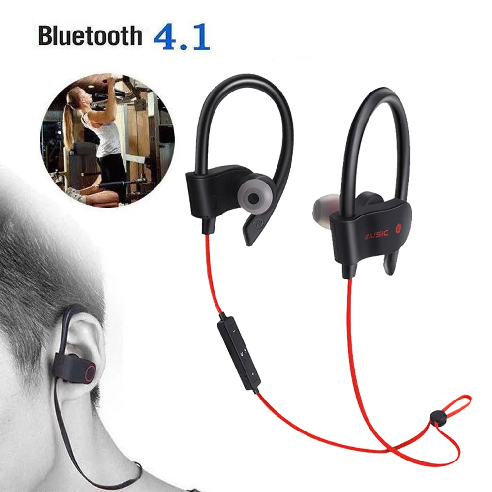 Беспроводные наушники Bluetooth Магнитная гарнитура шейным Спорт бег для iPhone 7 X Xiaomi #