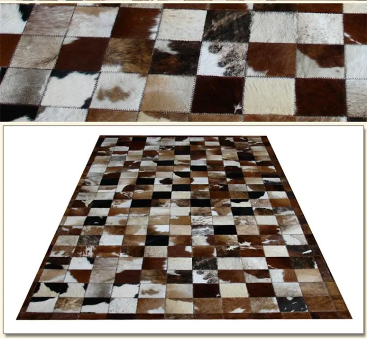 Модный художественный ковер 100% натуральная воловья кожа индийская