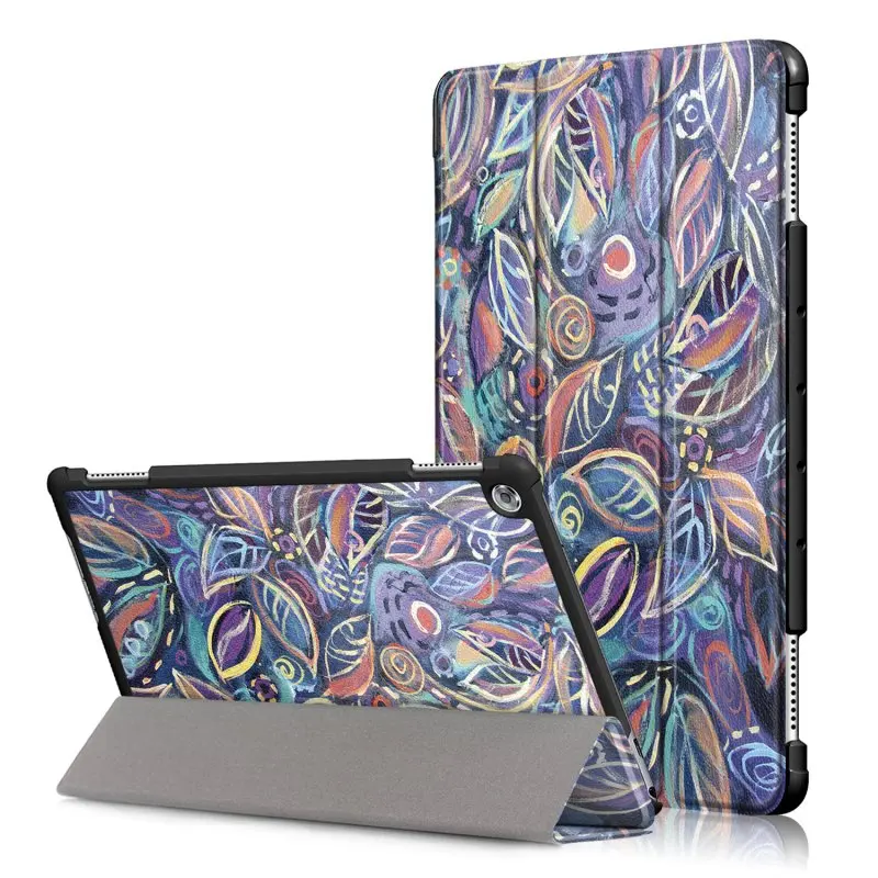 Роспись/однотонные кожаные Magneti Смарт чехол для huawei MediaPad M5 Lite 10 10," BAH2-W09 BAH2-L09 BAH2-W19 принципиально Coque Shell - Цвет: Painted J10