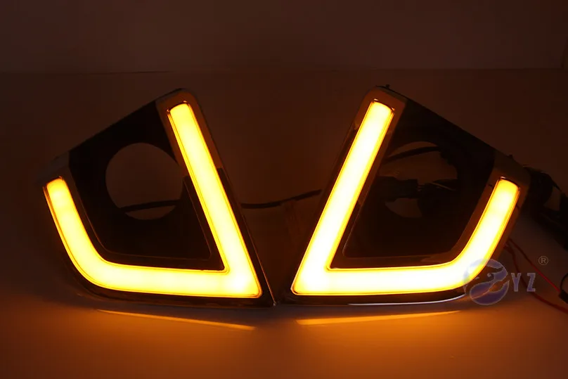 Автомобильный Flahsing 2 шт. DRL для Защитные чехлы для сидений, сшитые специально для Toyota Corolla Габаритные огни колпак противотуманных фар фары 12V дневной свет