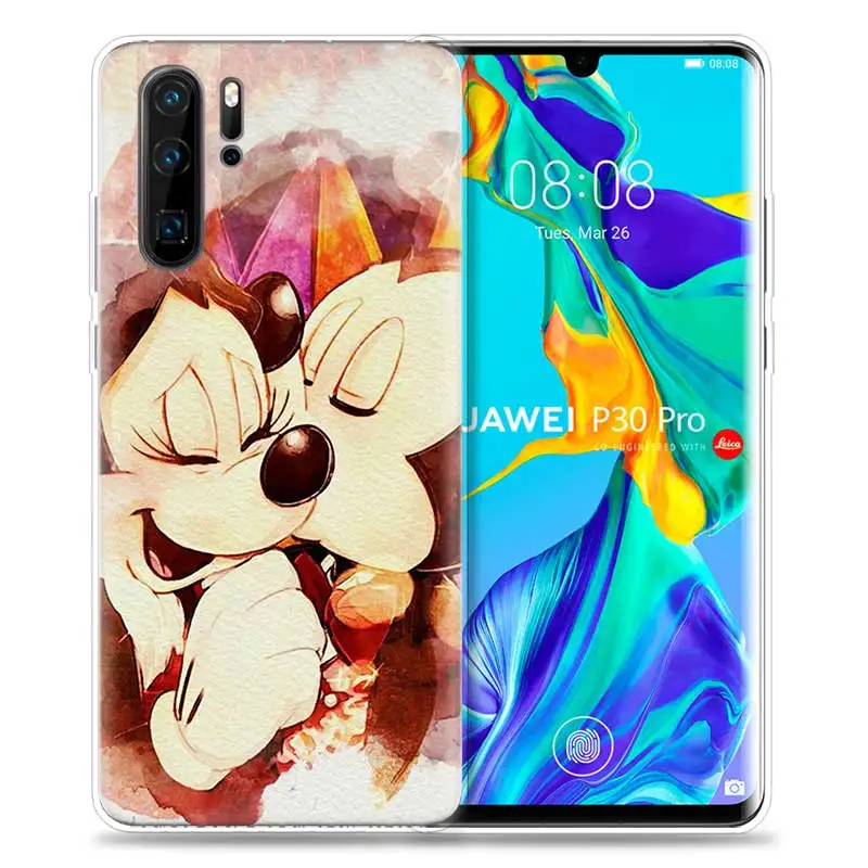 HP-06 Чехол для huawei P30 P20 P10 P9 mate 10 20 Lite Pro, чехол для мобильного телефона P Smart Z Plus, чехол для влюбленных с поцелуями, Микки и Минни Маус - Цвет: HP-06