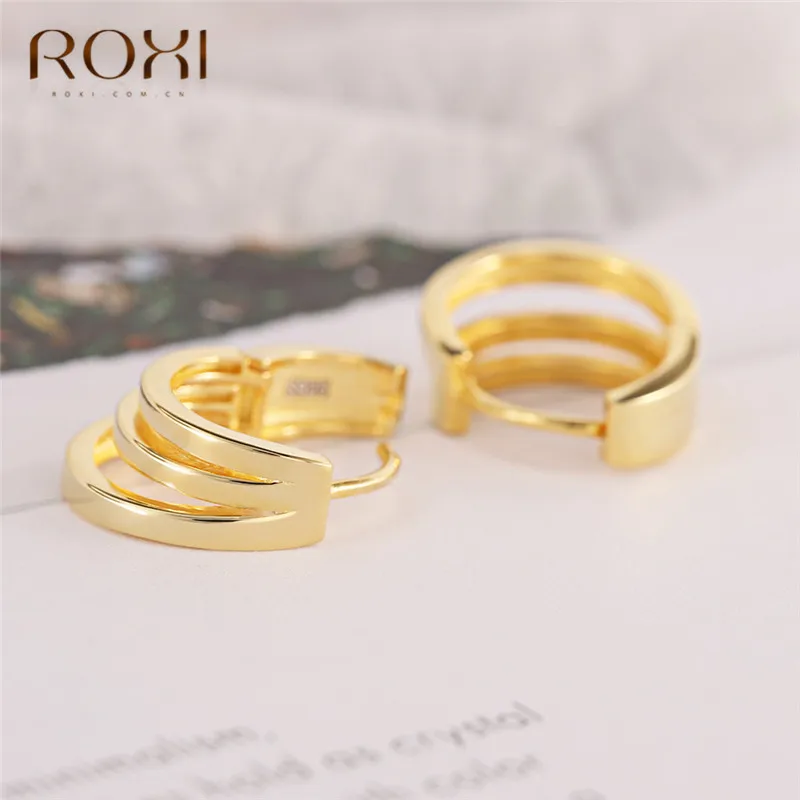 ROXI круглые серьги-кольца для женщин Brincos минималистичные геометрические круглые кольца маленькие серьги из стерлингового серебра 925 пробы