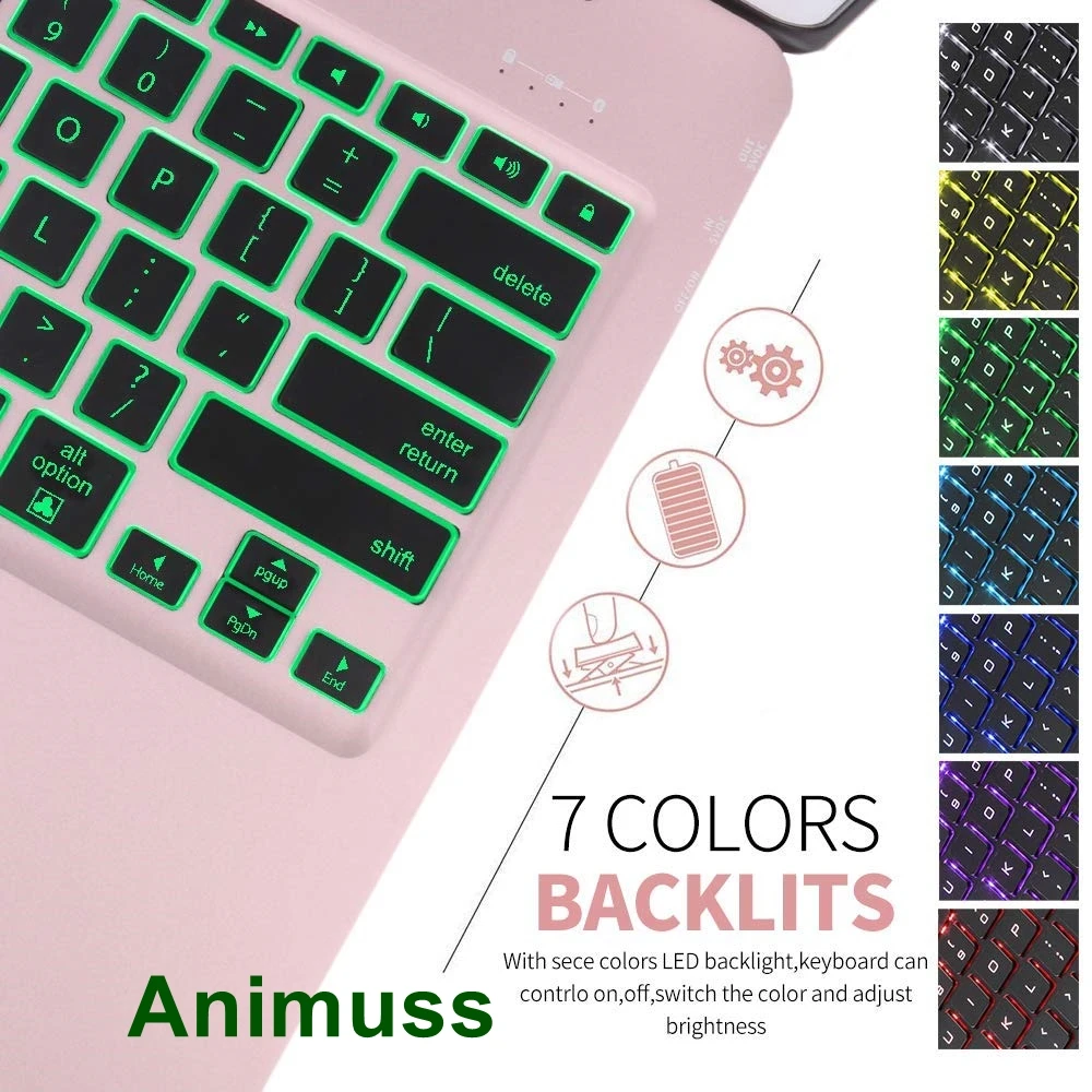 Чехол с клавиатурой для iPad Pro 12 9 2017 (2nd Gen)/2015 (1st Gen) ANIMUSS защитный ультратонкий