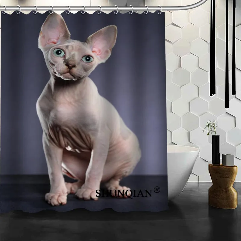Лучшая Красивая занавеска для душа с изображением кошки животного