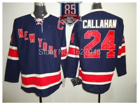 Free Shipping Men's New York Rangers Jerseys #24 Ryan Callahan Blue White Black Polyester Embroidery Logos | Спорт и развлечения