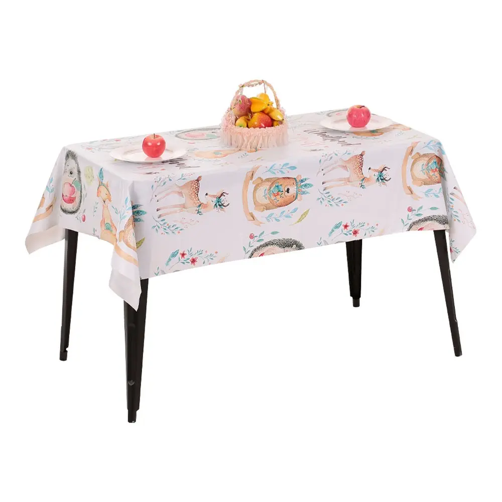 Скатерть для столовой с животным рисунком ПВХ Пыленепроницаемая