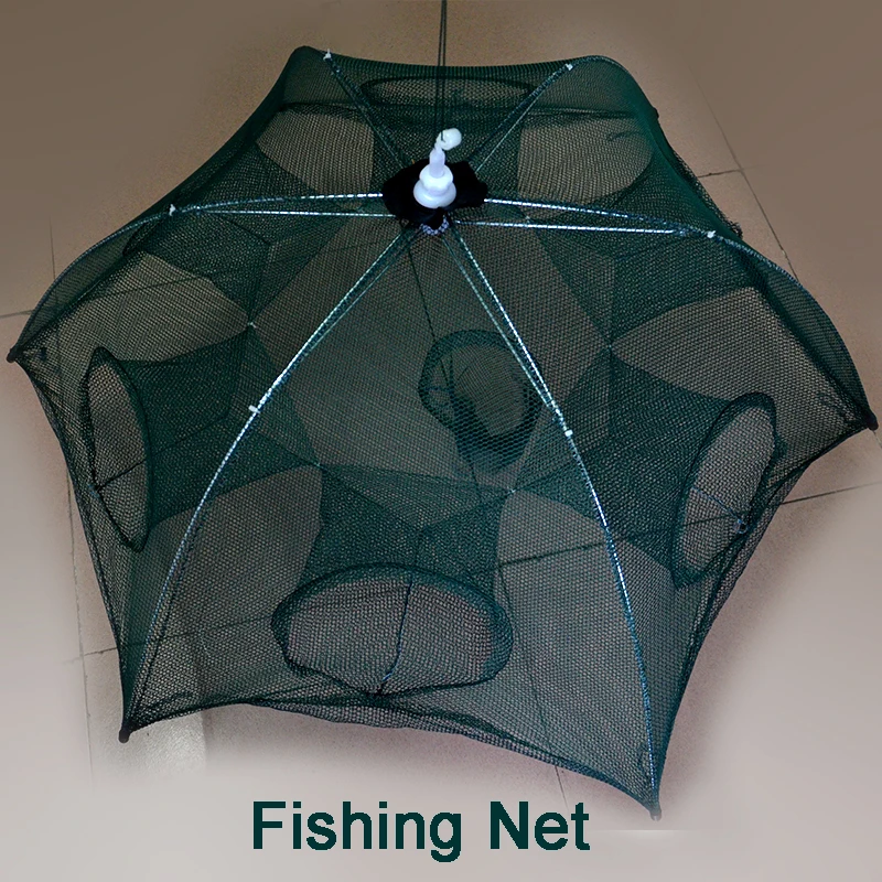 Акция автоматическая рыболовная сеть клетка для креветок нейлоновая Складная