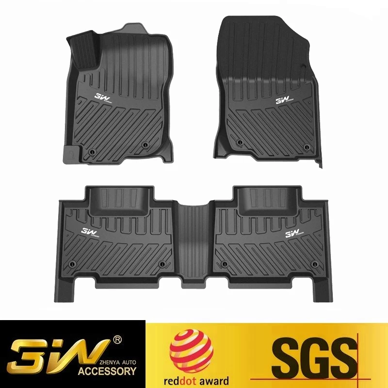 

Car floor mats For Toyota prado with 3w Customized Special tpe,black