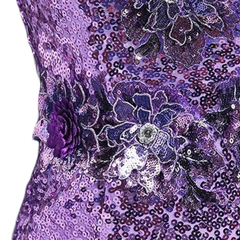 Платье с блестками платья подружек невесты русалка фиолетовое блестящее платье