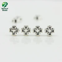 2020 new fashion wholesale antique silver color cross accessories for making jewelry 8x8mm 50 pieceslot za1051