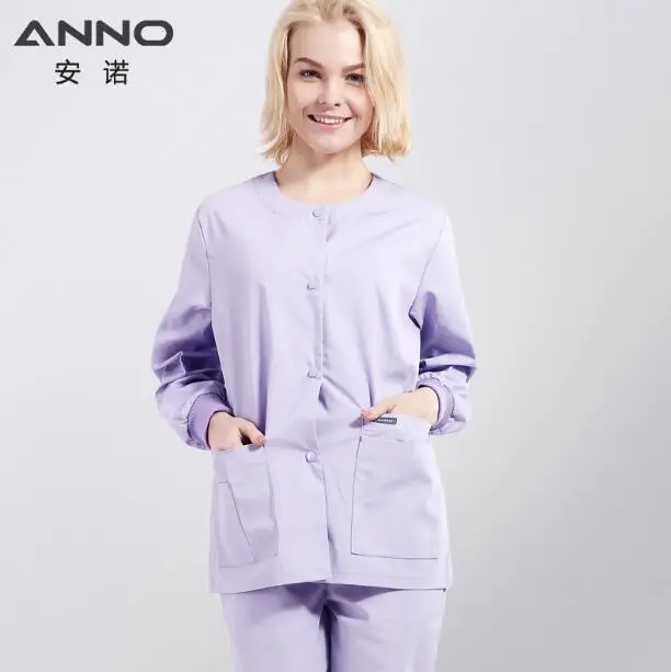 15SS026-DanZi-T Синее осенне-зимнее пальто, медицинская одежда с длинным рукавом, куртка для больниц, униформа для кормления, хирургическая ткань - Цвет: 15SS026-DanZi-T