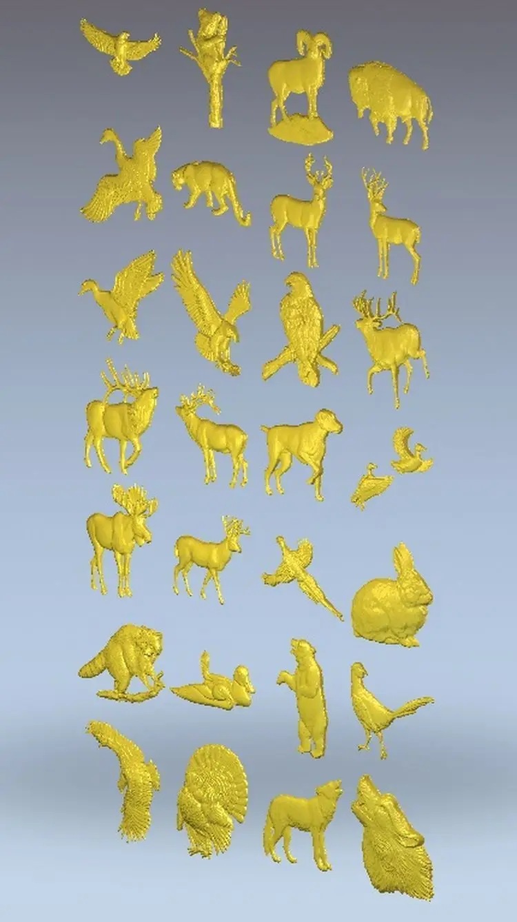 

3d model relief for cnc in STL file format animals_1