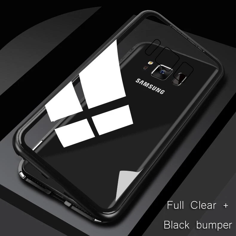 Для Samsung Galaxy Note 8 9 S8 S9 Plus S7 Edge магнитный металлический бампер чехол из закаленного