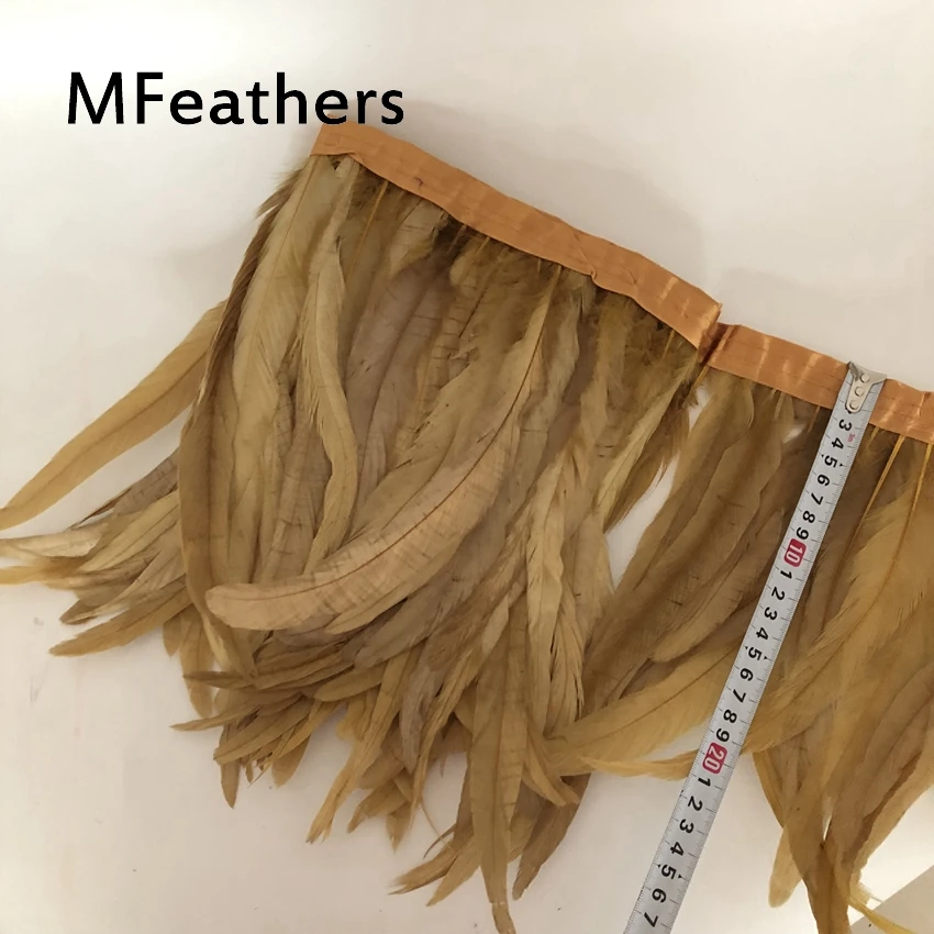 

Mfeather 2 м золотой чехол перо отделка 20-25 см 8-10 дюймов отбеленные и крашеные Куриные перья кружевные карнавальные украшения