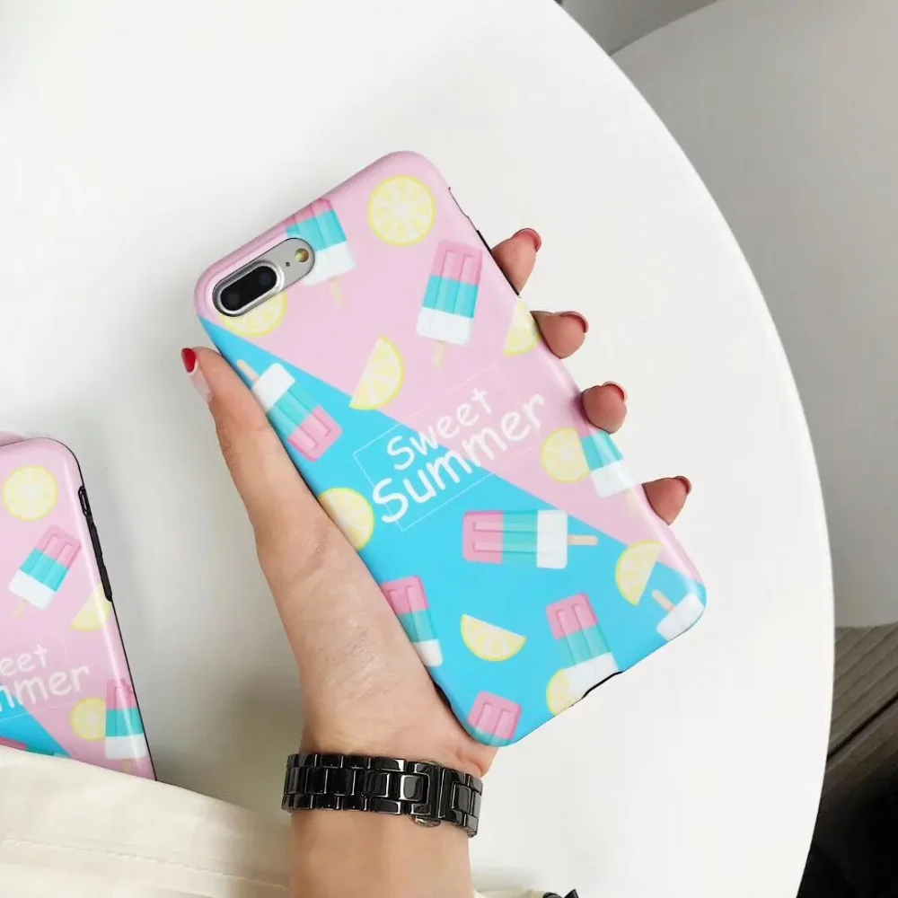 ZMASI летом мороженое чехол для телефона iPhone X Чехлы 7 6 S 8 плюс задняя крышка мягкий