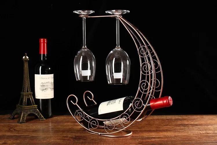 Винный Стеллаж для пиратского корабля железная Лодка в форме Луны стойка красных