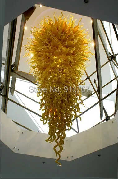 

Free Shipping UL/CE LED Bulb Cheap Modern Large Yellow Glass Light Vintage Chandeliers