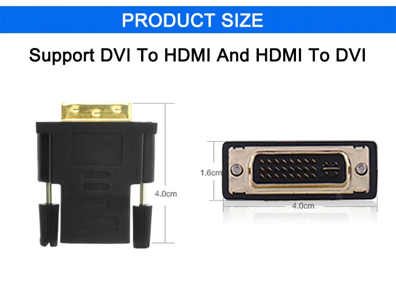 1 шт. DVI 24+ 5 Мужской к HDMI Женский конвертер HDMI к DVI адаптер Поддержка 1080P для HDTV lcd дропшиппинг