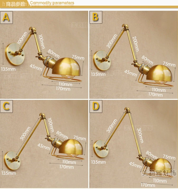 

Adjustable Swing Long Arm Wall Lamp Loft Style Industrial Lighting Fixtures Vintage Wall Light LED Wall Sconce Apliques Pared