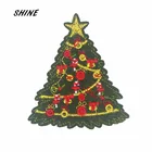 2 шт.лот значки с вышивкой в виде рождественской елки, термоклейкие нашивки для одежды, наклейки для мотиков, аксессуары для рукоделия и шитья, 8x7,2 см