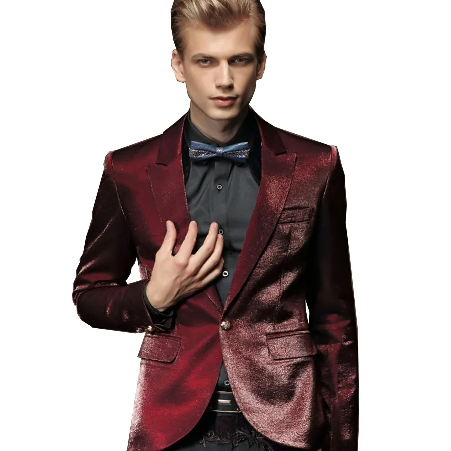 Размера плюс Блейзер Slim Fit Повседневное вечерние костюм Для мужчин на одной