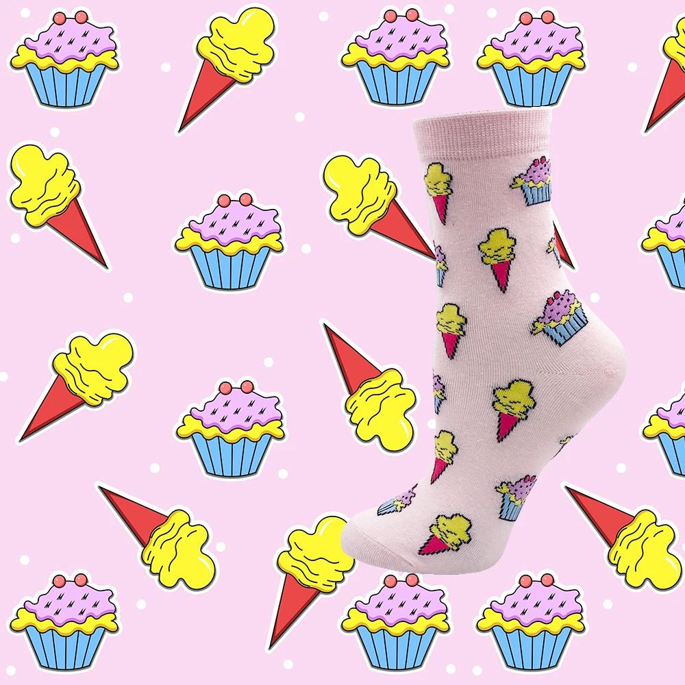 YEADU, женские носки, Harajuku, 85% хлопок, милые, сумасшедшие, счастливые, Мультяшные, розовые, милые, забавные, новинка, Kawaii, кот, инопланетянин, единорог, для девочек