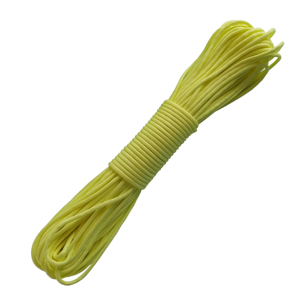 YOUGLE 9 Strand светится в темноте и светящийся Паракорд парашют шнур выживания веревка 100 футов веревка для палатки - Цвет: Yellow