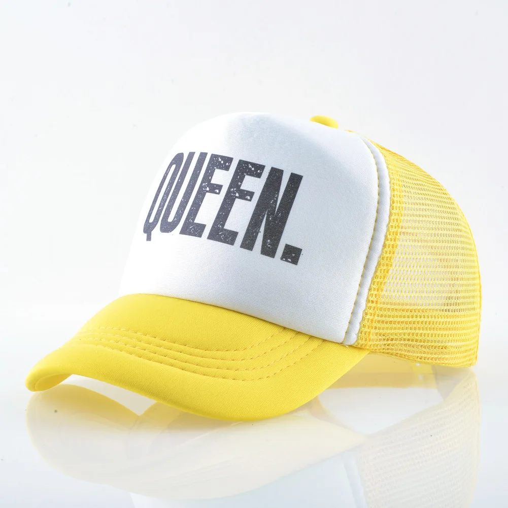 Детская кепка King queen, бейсболка для мальчиков, кепка King queen, солнцезащитная Кепка для девочек - Цвет: Queen yellow