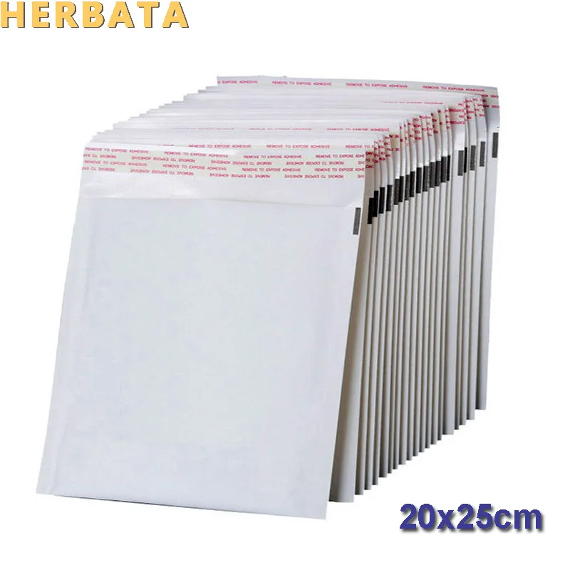 HERBATA(200*250 мм), 10 шт./лот, белая жемчужная пленка, пузырьковый конверт, Курьерская сумка, водонепроницаемая упаковка, почтовые пакеты, CL-C