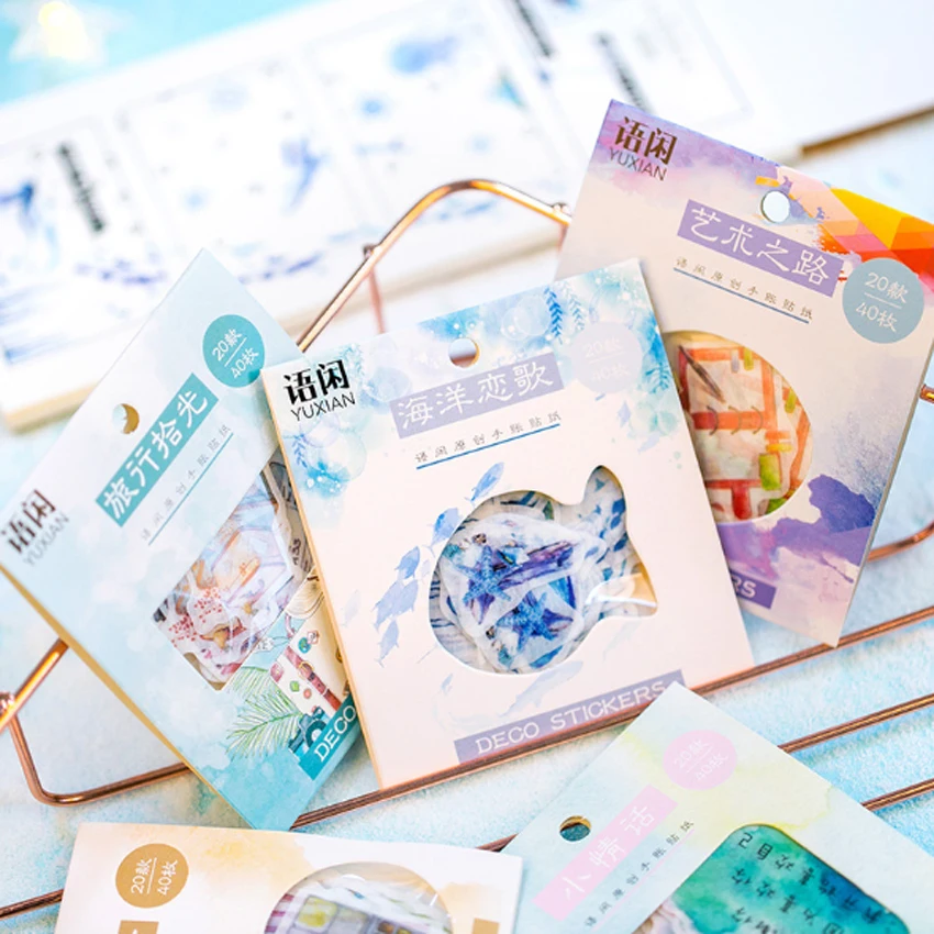 40 шт./лот красочные элегантные шикарные бумажные наклейки подарок DIY Kawaii Скрапбукинг липкие пули журнал наклейки для дневника стикер
