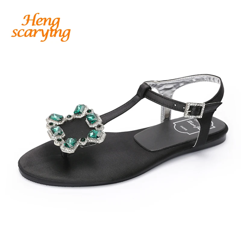 Летние 2018 Повседневное Для женщин на низком каблуке пляжные сандалии плоской