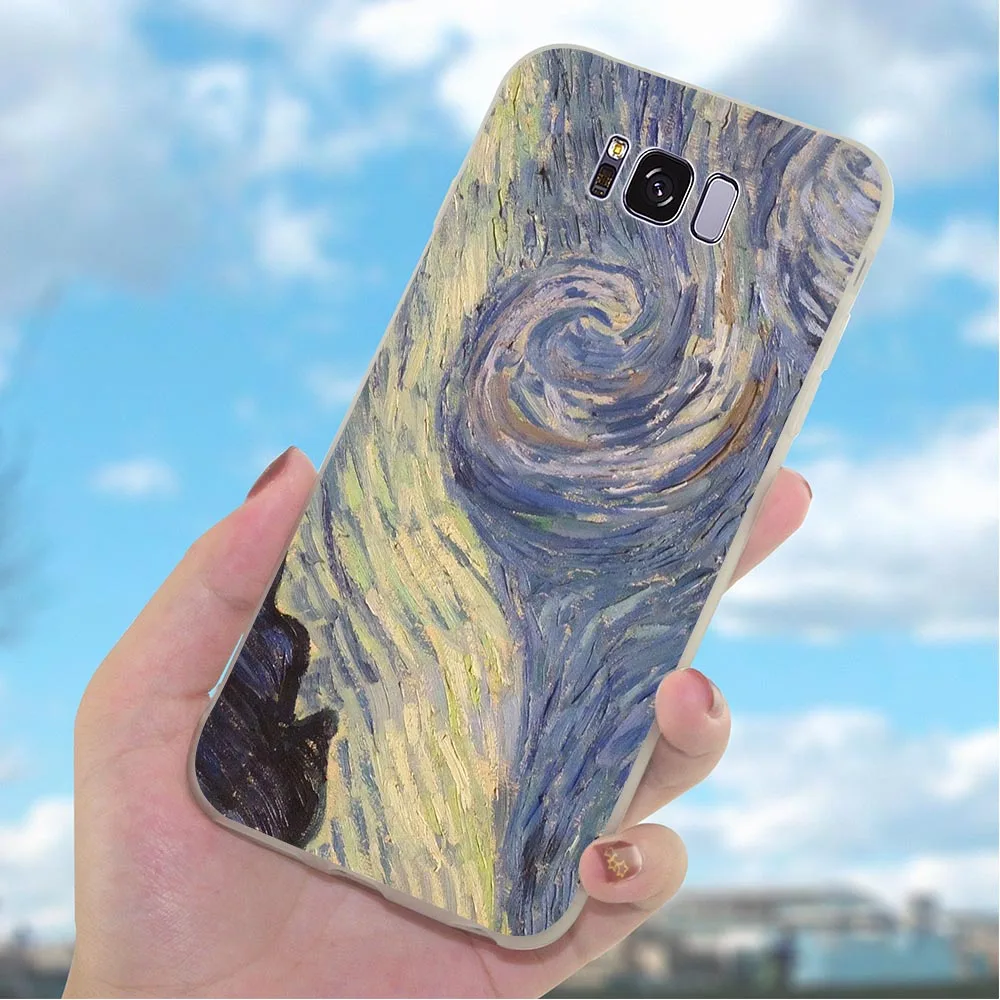 Кожаные чехлы Звездная ночь Ван Гог чехол для телефона Samsung Galaxy S10 Plus S7 Edge M10 M20 M30 S6