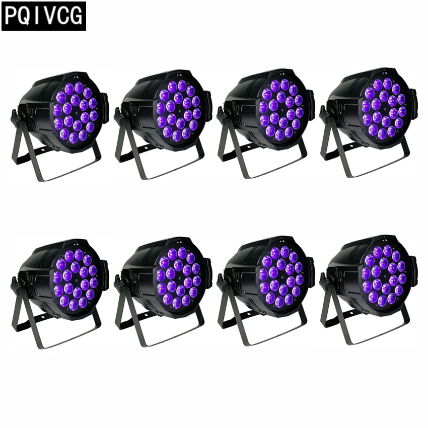 8 шт./18x18 Вт 6 в 1 светодиодные прожекторы dmx led rgbwa uv плоский прожектор par диско |