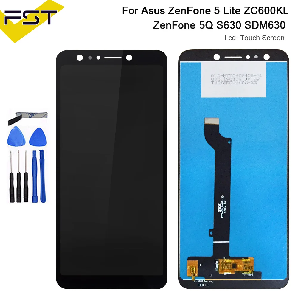 6 0 'для Asus ZenFone 5 Lite 5Q X017DA LCD ZC600KL S630 SDM630 ЖК дисплей кодирующий преобразователь
