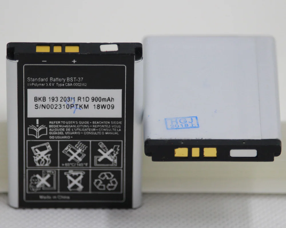 5 шт./лот 900 мАч Новый BST 37 батареи для Sony Ericsson J100i K200i T280i V600 K610i W700 W710C D750i K750C W350 W800i W810i
